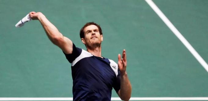Andy Murray feiert seinen Sieg über Tallon Griekspoor an den ATP Finals. Andy Murray