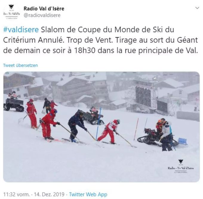 Kein Slalom in Val d'Isère. Slalom