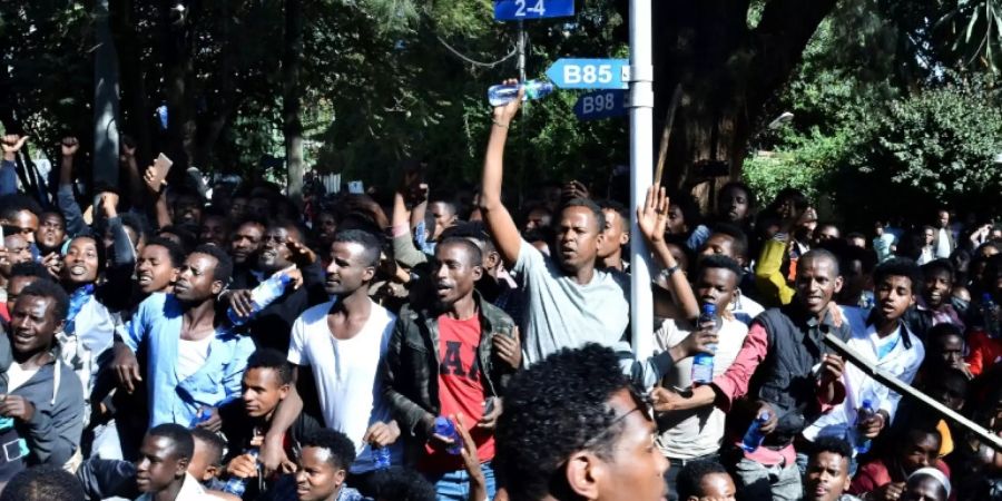 Demonstranten in Addis Abeba