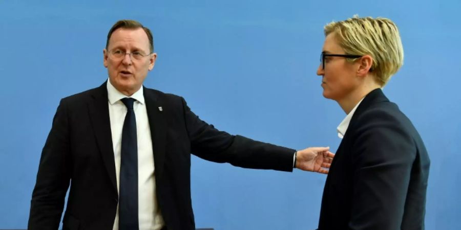 Ministerpräsident Ramelow und Thüringens Linkenchefin Hennig-Wellsow