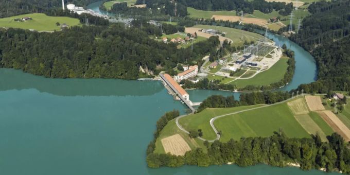 Das Wasserkraftwerk Mühleberg am Wohlensee Wasserkraftwerk Mühleberg am Wohlensee