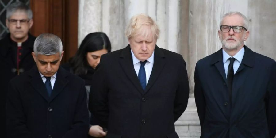 Khan, Johnson und Corbyn (vorne, v.l.n.r.)