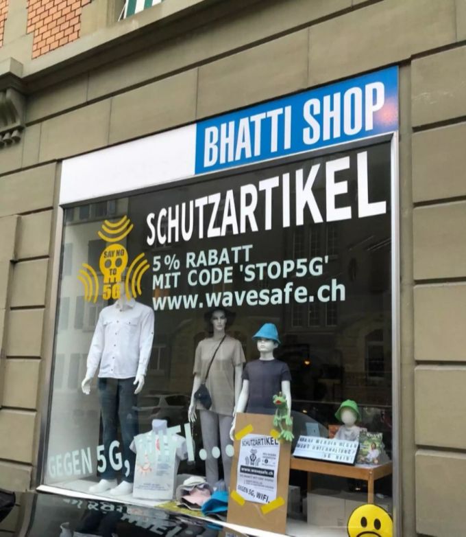 Seit September 2019 gibt es auch in Bern Schutzkleidung gegen elektromagnetischen Strahlen. 5G-Shop Bern