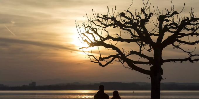Die Luft in der Stadt Zürich ist noch immer nicht sauber genug. Sonnenuntergang