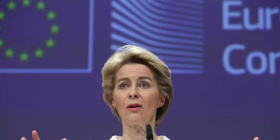 EU-Kommissionschefin Ursula von der Leyen spricht in Brüssel. Foto: Zheng Huansong/XinHua/dpa