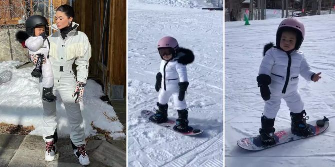 kylie jenner snowboard stormi