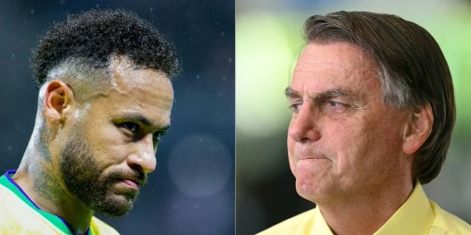 Fussballstar Neymar (l.) und Brasiliens Staatschef Jair Bolsonaro. neymar