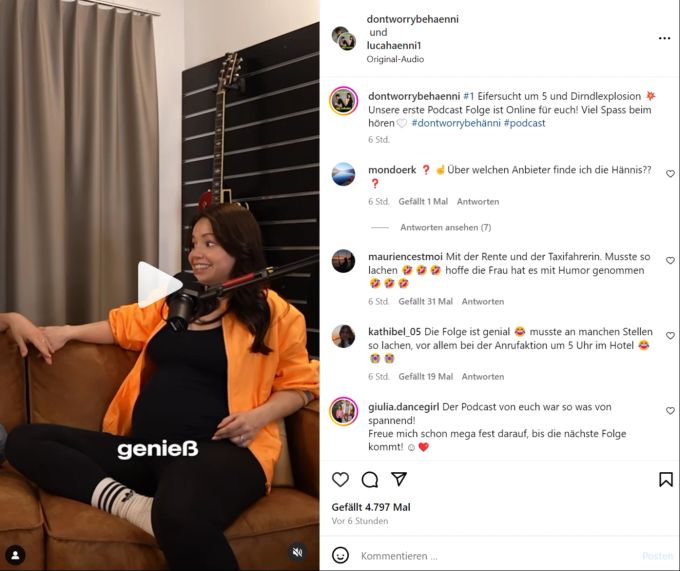 Christina Hänni packt im Podcast über peinliche Outfit-Patzer aus. Luca Hänni