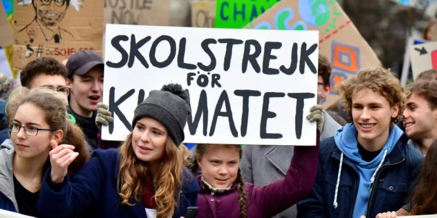 Klimaaktivistin Greta Thunberg bei Schulstreik in Berlin