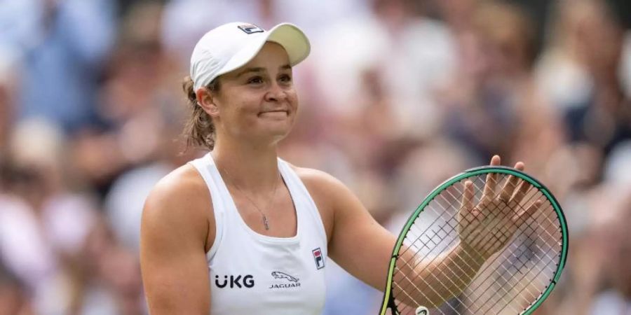 Ashleigh Barty hat fünf der bisherigen sieben Duelle gegen Finalgegnerin Pliskova gewonnen. Foto: Jed Leicester/Aeltc Pool/PA Wire/dpa