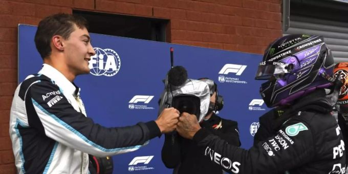 George Russell (l) gilt als eines der grössten Talente in der Formel 1. Foto: John Thys/Pool AFP/AP/dpa George Russell (l) gilt als eines der grössten Talente in der Formel 1. Foto: John Thys/Pool AFP/AP/dpa