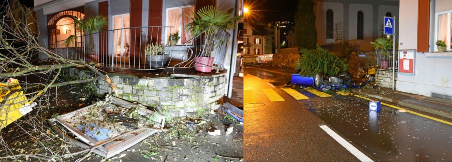 Durch den Unfall entstand ein grosser Sachschaden.