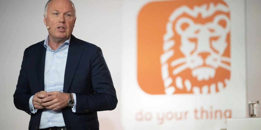 Der ING-Vorstandsvorsitzender Nick Jue bei der Bilanzpressekonferenz 2023 in Frankfurt am Main.