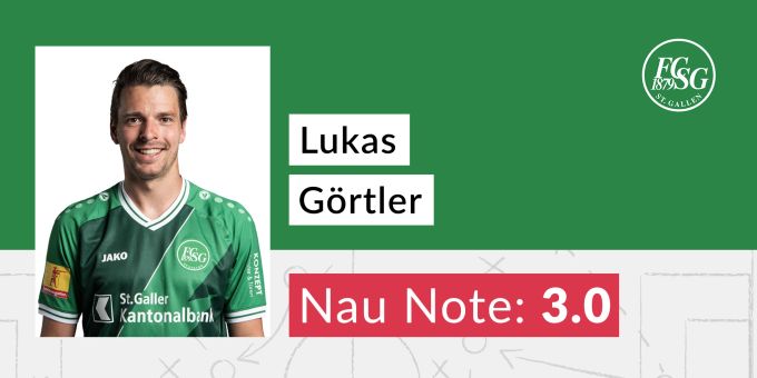 Die Note für Lukas Görtler vom FC St. Gallen. Lukas Görtler