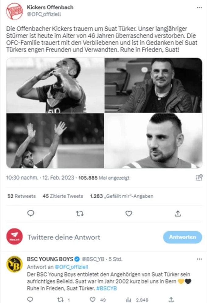 Die Kickers Offenbach trauern um Club-Legende Suat Türker (†46). Suat Türker