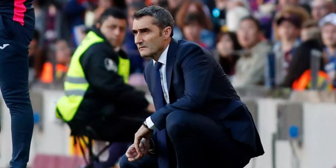 Ernesto Valverde beobachtet das Spielfeld am 12. Mai 2019. (AP Photo) Ernesto Valverde