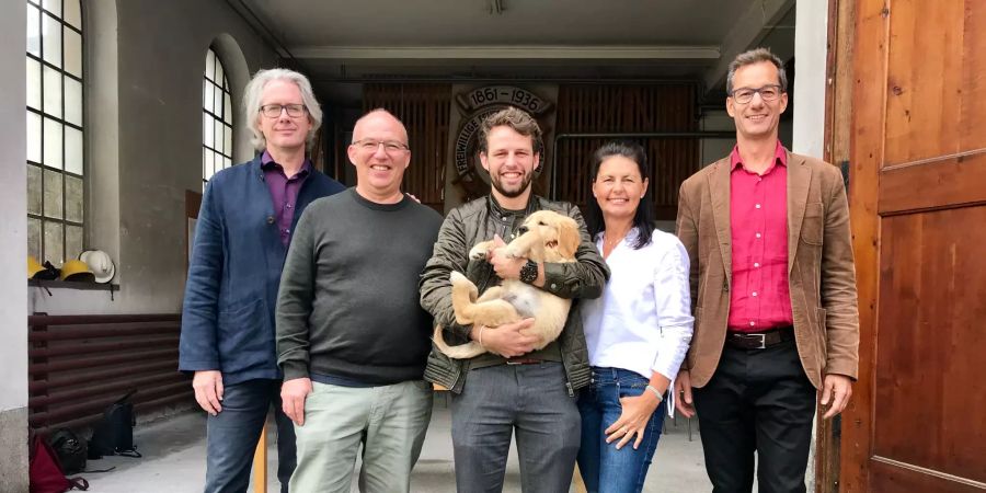 Frank Roskothen, Lukas Schmid, Philippe Schmid, Ruth Schmid, Hund Iro
