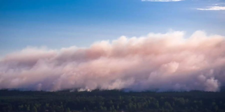 Rauch über dem Waldbrandgebiet im Nordosten