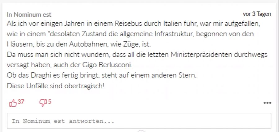 Strukturprobleme in Italien? Ein User teilt seine Erfahrungen.