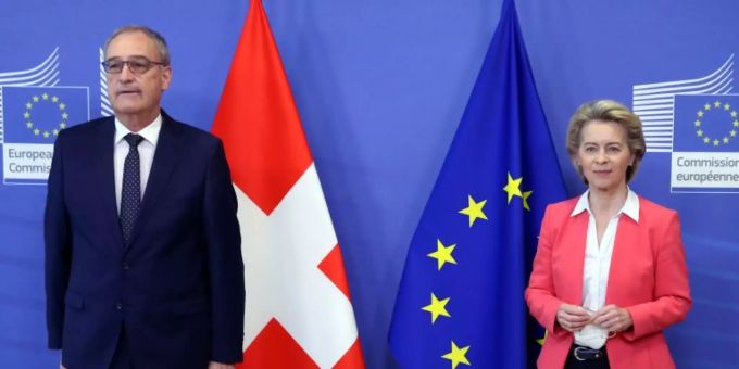 Schweizer Präsident Parmelin und EU-Kommissionspräsidentin von der Leyen Schweizer Präsident Parmelin und EU-Kommissionspräsidentin von der Leyen