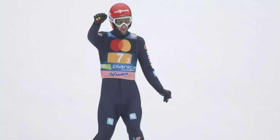Siegte mit Deutschlands Skisprung-Assen in Planica: Markus Eisenbichler. Foto: Uncredited/AP/dpa