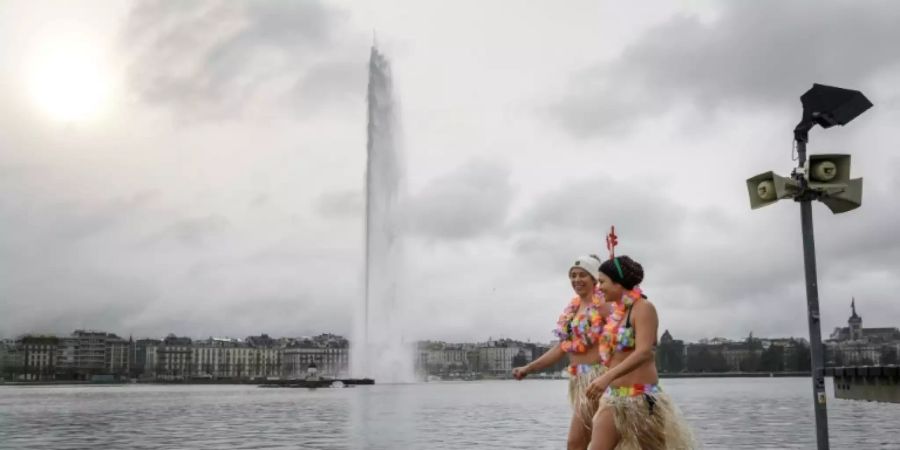Wasserfontäne am Gender See