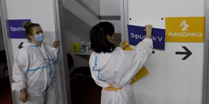 Eine Impf-Station in Belgrad. serbien coronavirus