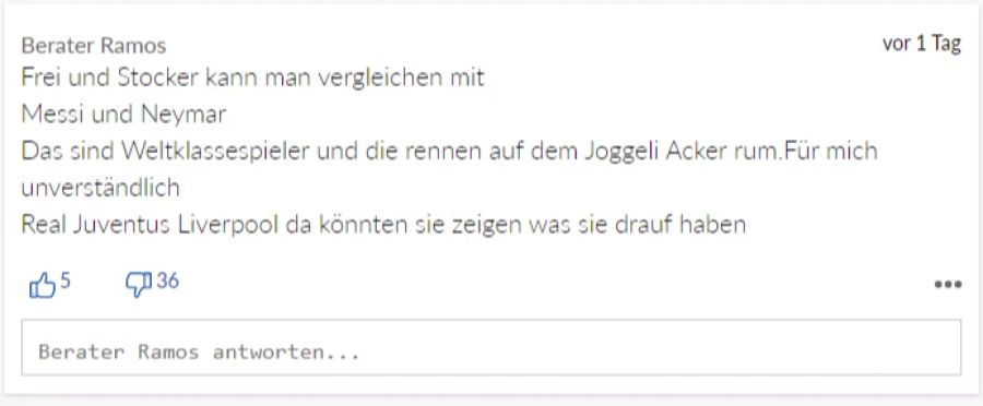 Berater Ramos sieht Frei und Stocker klar am falschen Fleck.