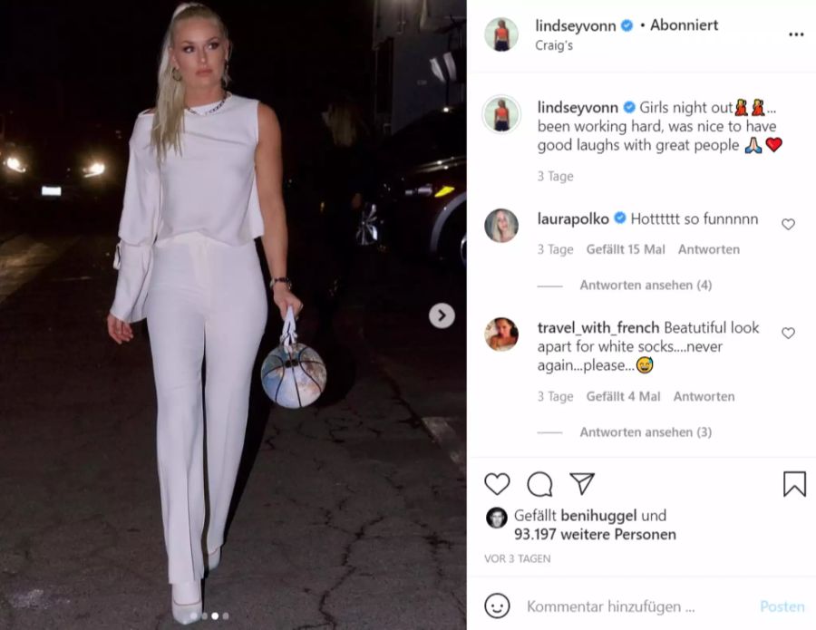 Lindsey Vonn hält sich mit Fitness-Workouts fit.