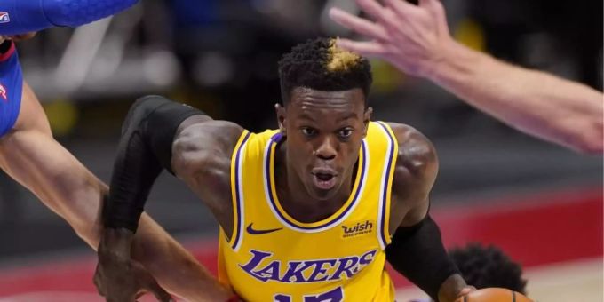 Dennis Schröder von den Los Angeles Lakers steht auf der Corona-Liste der NBA. Foto: Carlos Osorio/AP/dpa brooklyn nets