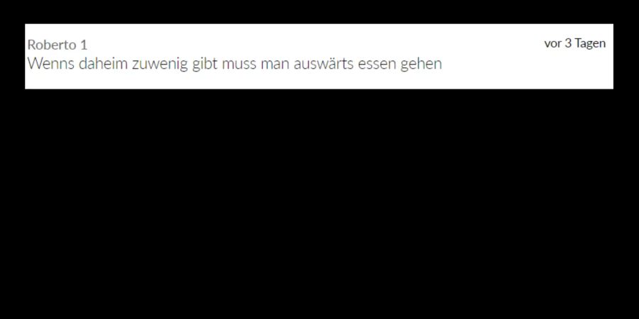Und diesen Kommentar lassen wir einfach mal so stehen.