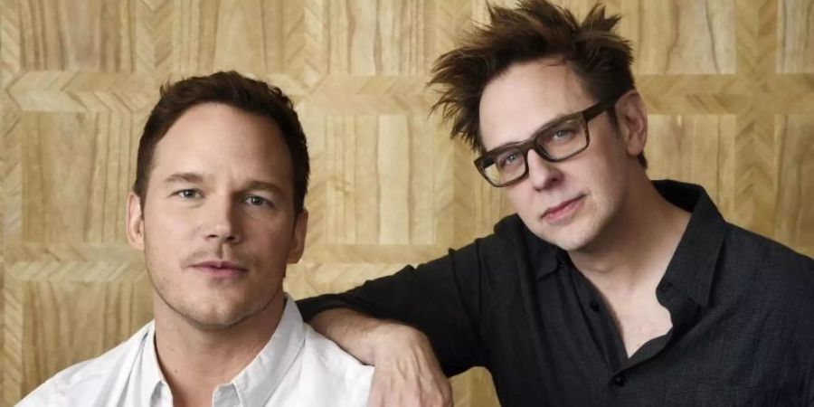 Chris Pratt (l) und James Gunn, Drehbuchautor und Regisseur von «Guardians of the Galaxy Vol. 2». Foto: Chris Pizzello/Invision/AP/dpa