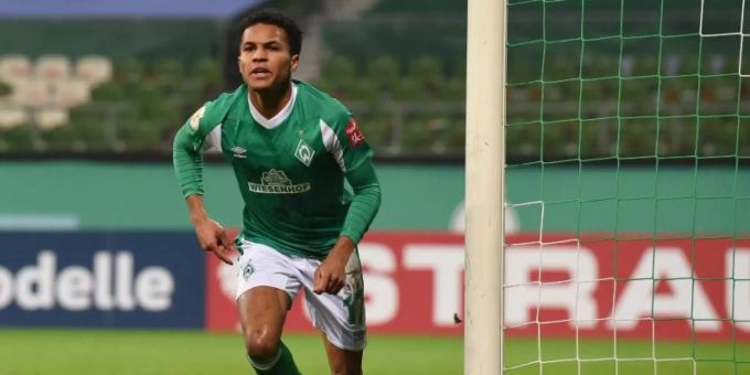 Bestritt bereits zwei Länderspiele für die deutsche U21: Werder-Profi Felix Agu. Foto: Carmen Jaspersen/dpa Bestritt bereits zwei Länderspiele für die deutsche U21: Werder-Profi Felix Agu. Foto: Carmen Jaspersen/dpa