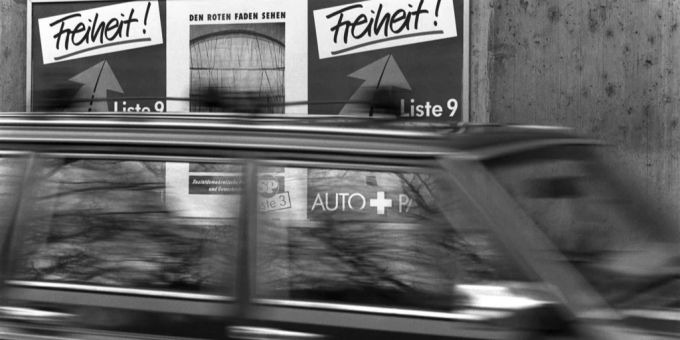 Ein Poster der Autopartei. Autopartei