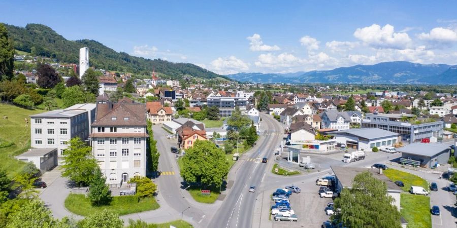 Auch in der Gemeinde Rebstein tauchte der Sticker auf.