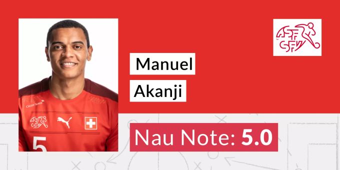 Die Nau.ch-Note für Manuel Akanji nach dem Spiel der Schweizer Nati gegen Italien. Manuel Akanji Schweizer Nati