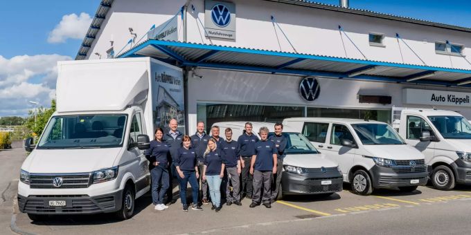 Auto Käppeli AG, Wohlen: das Team der VW-Nutzfahrzeuge. Auto Käppeli AG Wohlen