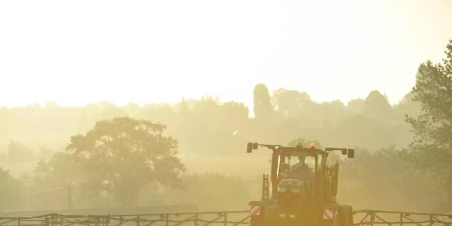 Bauer versprüht Glyphosat