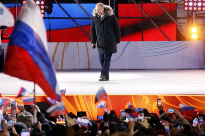 Wladimir Putin bei einer Wahlkampfveranstaltung im Jahr 2018. Wladimir Putin