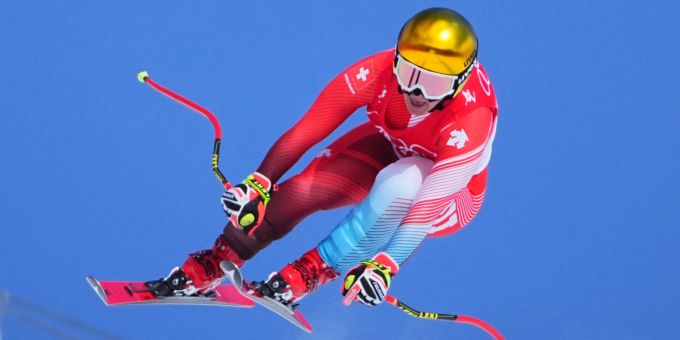 Ski: Joana Hählen beim Rennen in der Abfahrt im Rahmen von Olympia 2022. Abfahrt Ski Alpin