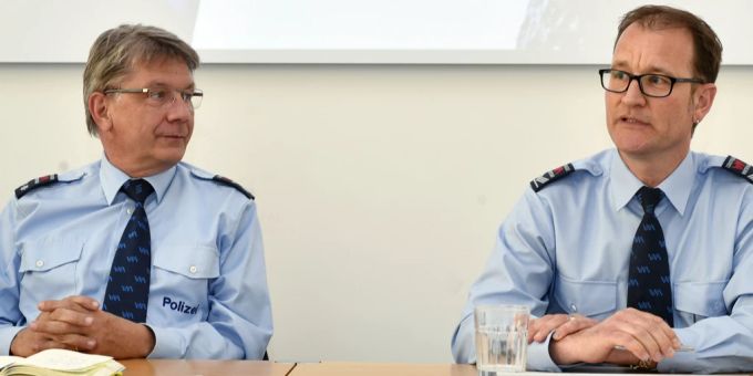 Fritz Lehmann, links, Kommandant Stadtpolizei Winterthur, im April 2017. fritz lehmann