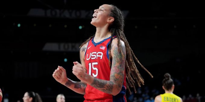 Brittney Griner im Trikot des Nationalteams. Brittney Griner