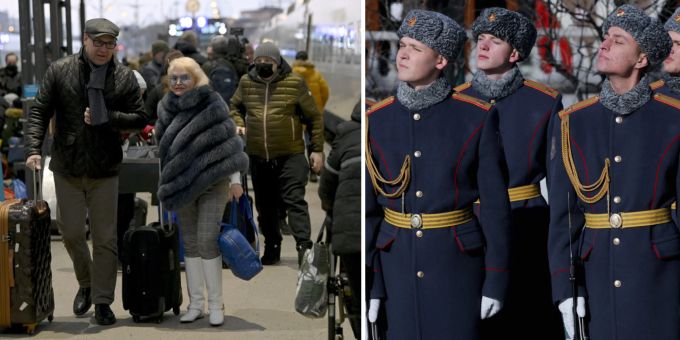 Viele Russen verlassen aus Angst vor einer Mobilmachung oder Repressionen aus. Ukraine Krieg