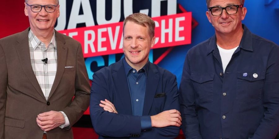 Günther Jauch, Oliver Pocher und Hans Sigl (v.l.n.r.) bei «Jauch gegen Sigl».