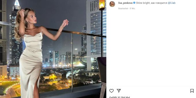 Elizaveta Peskova ist die hübsche Tochter von Putins Pressesprecher Dmitri Peskow. Elizaveta Peskova Ukraine Konflikt
