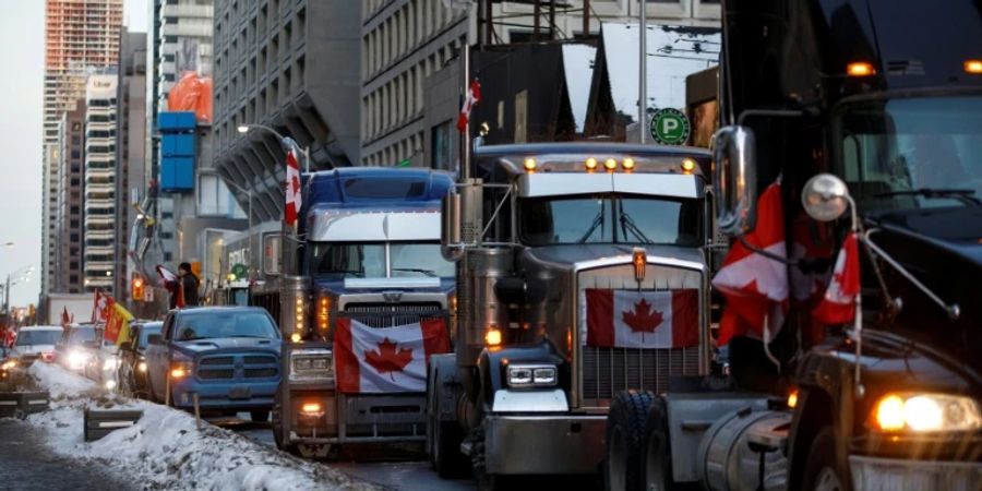 Trucks bei Demonstration in Ottawa