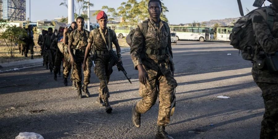 Äthiopische Soldaten in Kombolcha