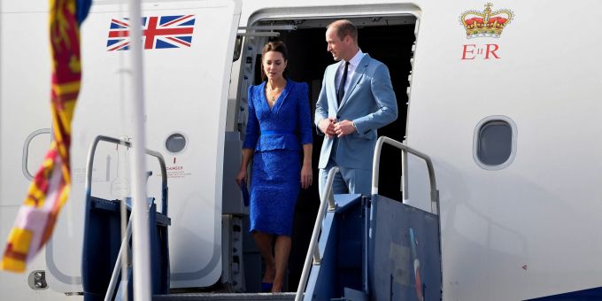 Prinz William und Herzogin Kate bei ihrer Ankunft in Belize. Prinz William