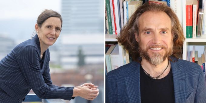 Taskforce-Präsidentin Tanja Stadler, Professorin am Department of Biosystems Science and Engineering ETH Zürich in Basel (links) und Ivan Lunati, Leiter der Empa-Abteilung «Multiscale Studies in Building Physics». Tanja Stadler Ivan Lunati