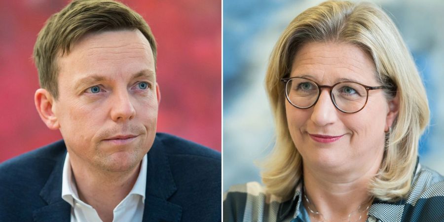 Sie kämpfen um das Amt des Ministerpräsidenten: Tobias Hans (CDU) und Anke Rehlinger (SPD).